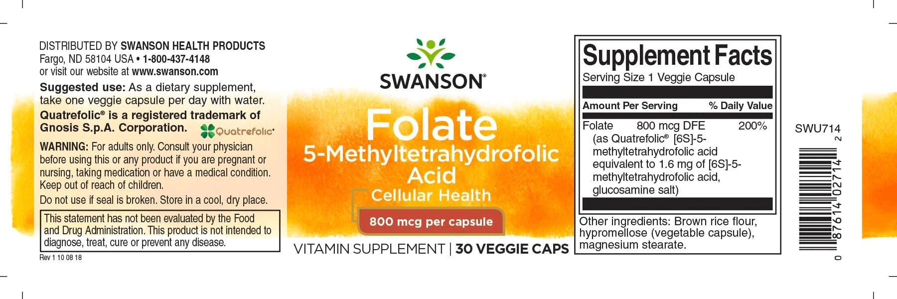 Swanson 5MTHF metilfolát terhességi vitamin MTHFR mutációra