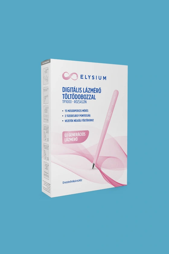 Elysium TP1000 digitális lázmérő töltődobozzal - rózsaszín 1 db