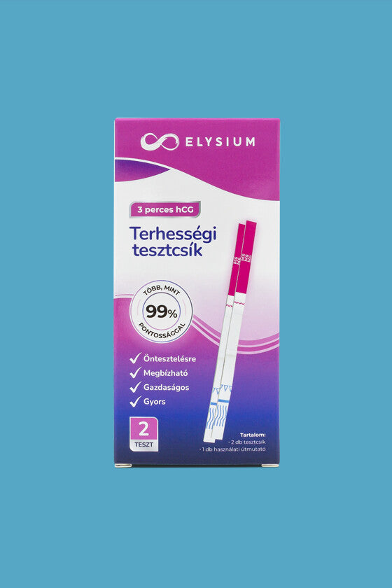 Elysium gyors kimutatású terhességi tesztcsík - hCG 20 mIU/ml - 2 db