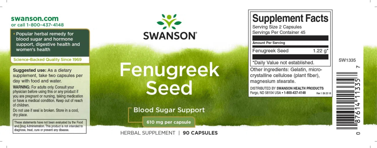 Swanson Fenugreek Seed (Görögszéna kivonat)