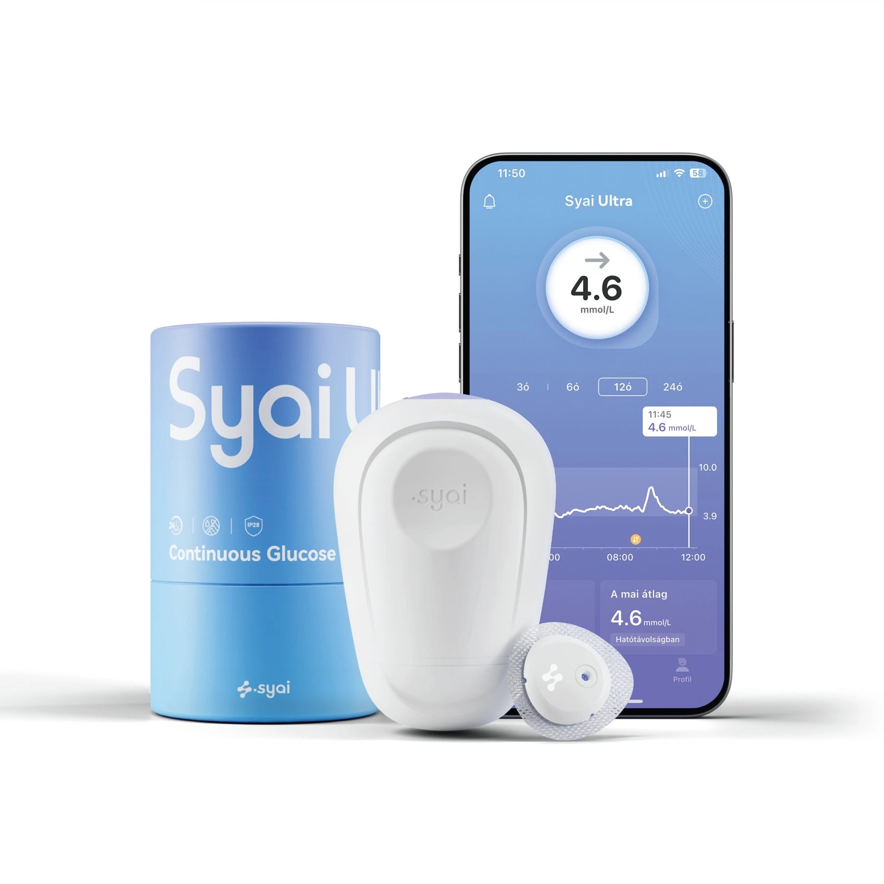 Syai Ultra CGM folyamatos cukorszint monitorozó szenzor