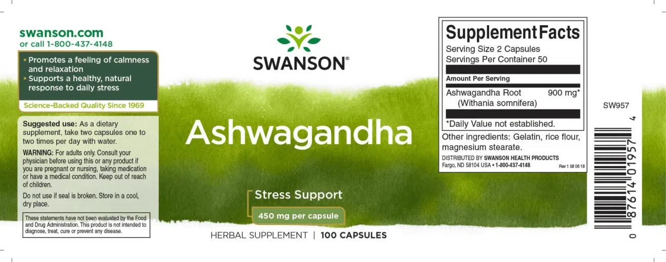 Swanson ashwagandha kapszula hormonális egyensúlyra és nyugalomra