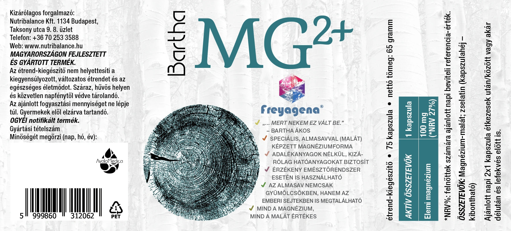 Freyagena magnézium-malát alvás és stresszjavítás