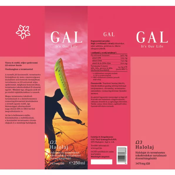 GAL Ω3 Halolaj prémium tisztaságú halolaj kapszulák helyett