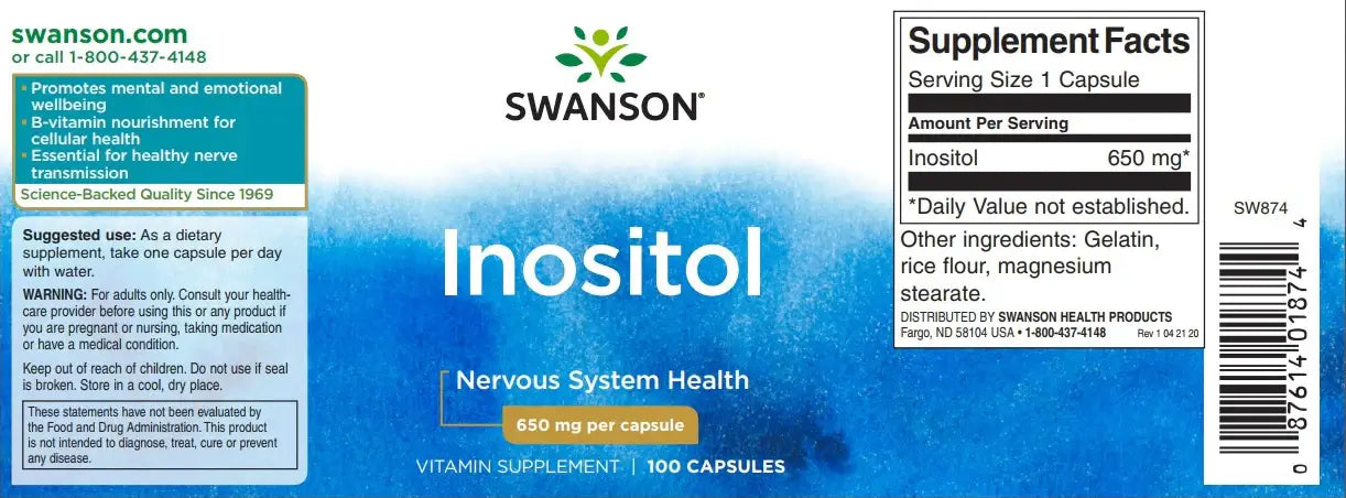 Swanson inositol kapszula napi adagolásra termékenység javításra