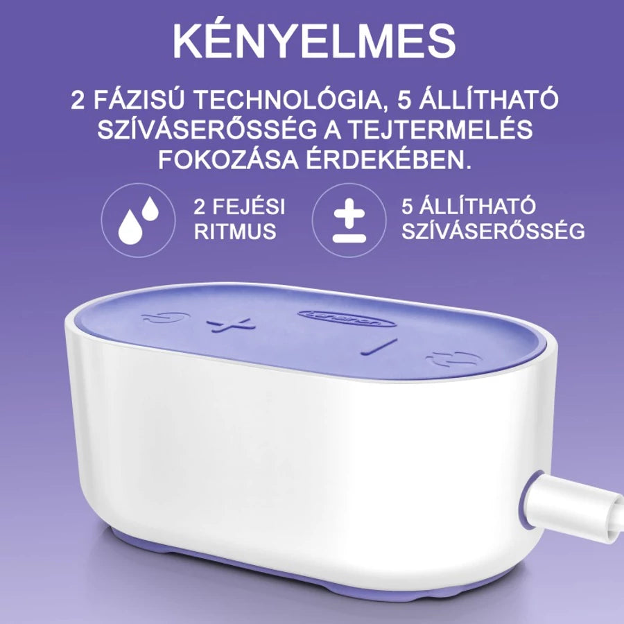 Lansinoh 2 fázisú kompakt elektromos mellszívó + 160ml cumisüveg szettben