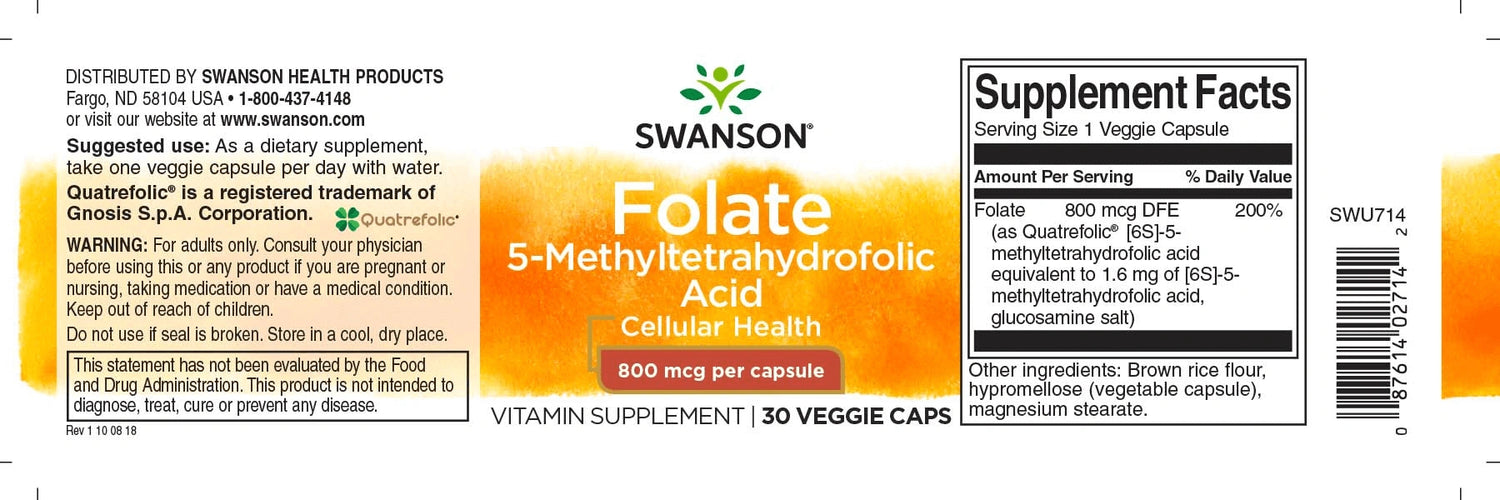 Swanson 5MTHF metilfolát terhességi vitamin MTHFR mutációra
