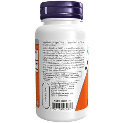 NOW Acetyl L-Carnitine 500mg  50caps
