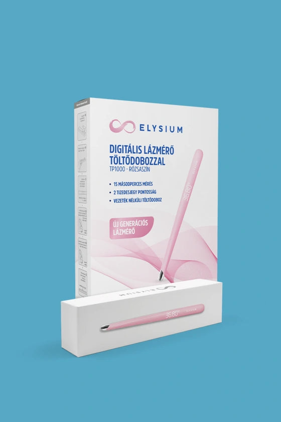 Elysium TP1000 digitális lázmérő töltődobozzal - rózsaszín 1 db