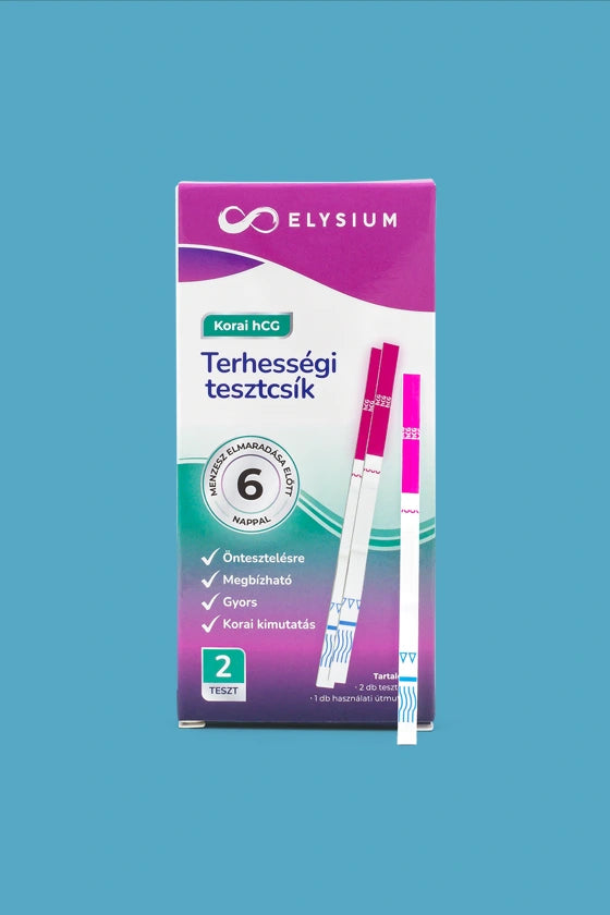 Elysium korai kimutatású terhességi tesztcsík - hCG 10 mIU/ml - 2 db - 1 doboz