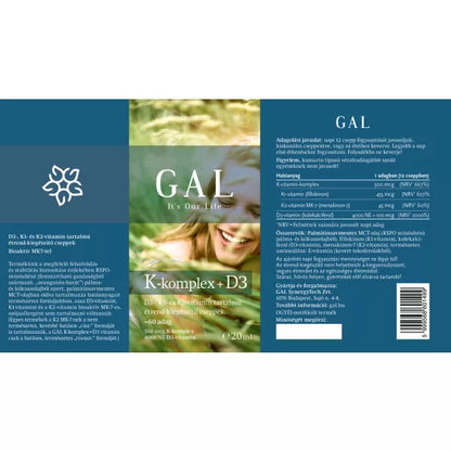 GAL K-komplex+D3, 500mcg K-komplex + 4000NE D3-vitamin