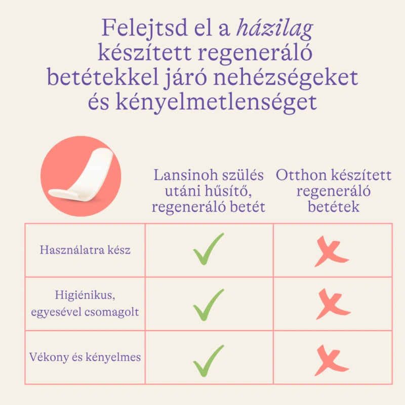 Lansinoh szülés utáni hűsítő és regeneráló betét 8db