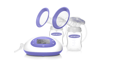 Lansinoh 2 az 1-ben elektromos dupla mellszívó + 2 db 160 ml cumisüveg szettben