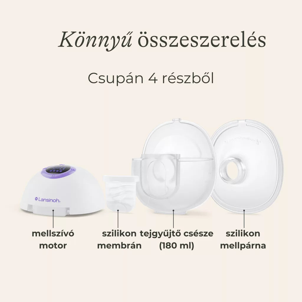 Lansinoh hordható mellszívó-4 fázisú, Egyes + Anyatejtároló zacskó 25 db-os