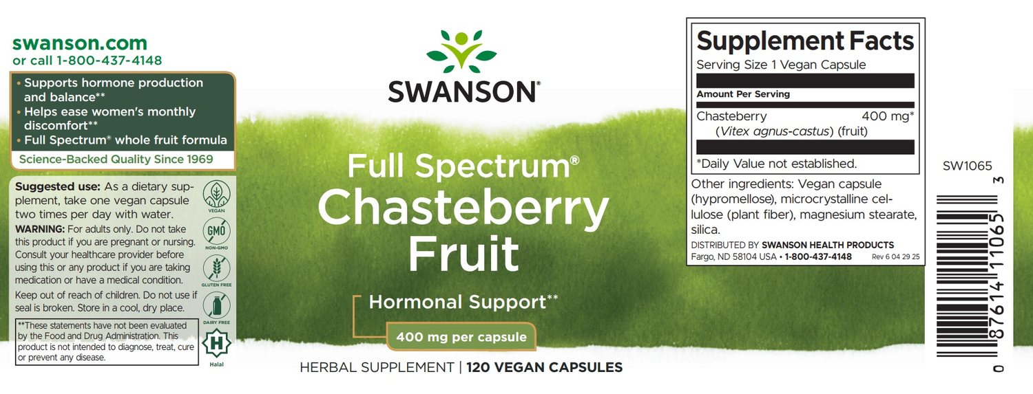 Swanson CHASTEBERRY FRUIT (full spektrumú Barátcserje)