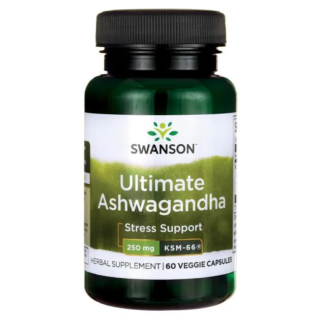 SWANSON Ultimate Ashwagandha 250 mg / 60 db növényi kapszula (KSM-66® kivonat)