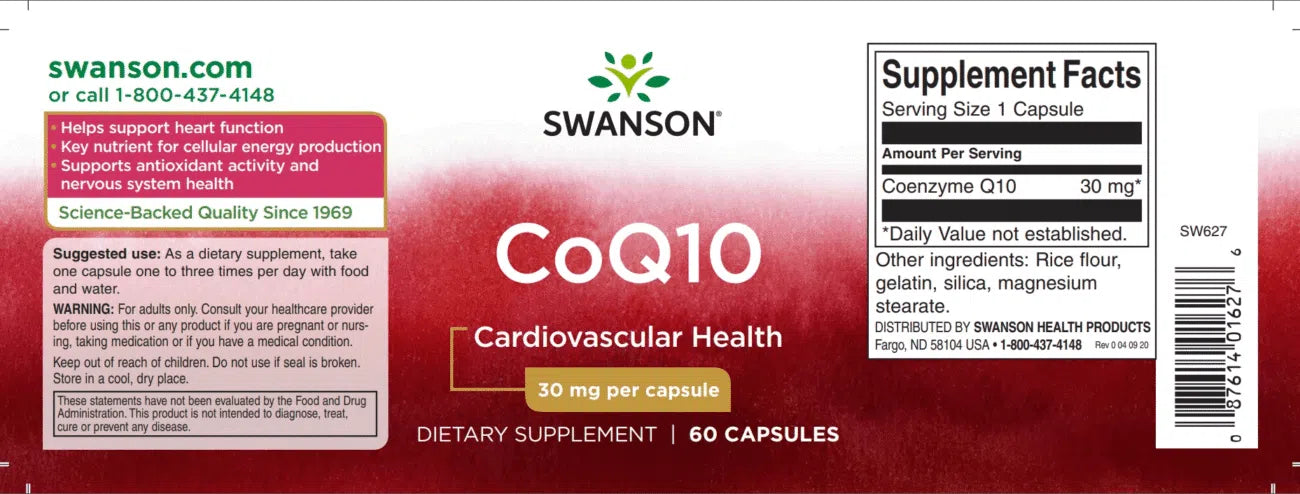 Swanson CoQ10 30mg 60db