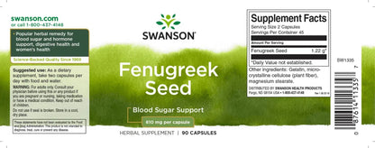 Swanson Fenugreek Seed (Görögszéna kivonat)
