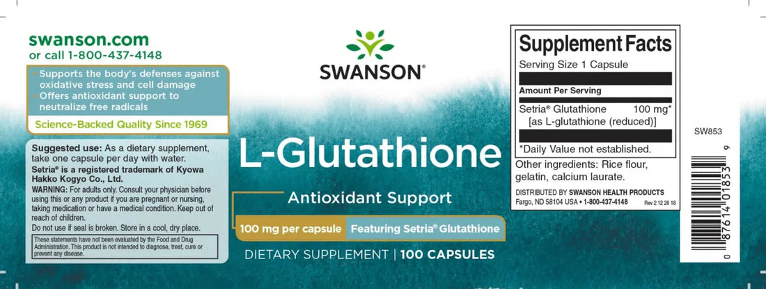 Swanson L-GLUTATHIONE 100mg 100 kapszula