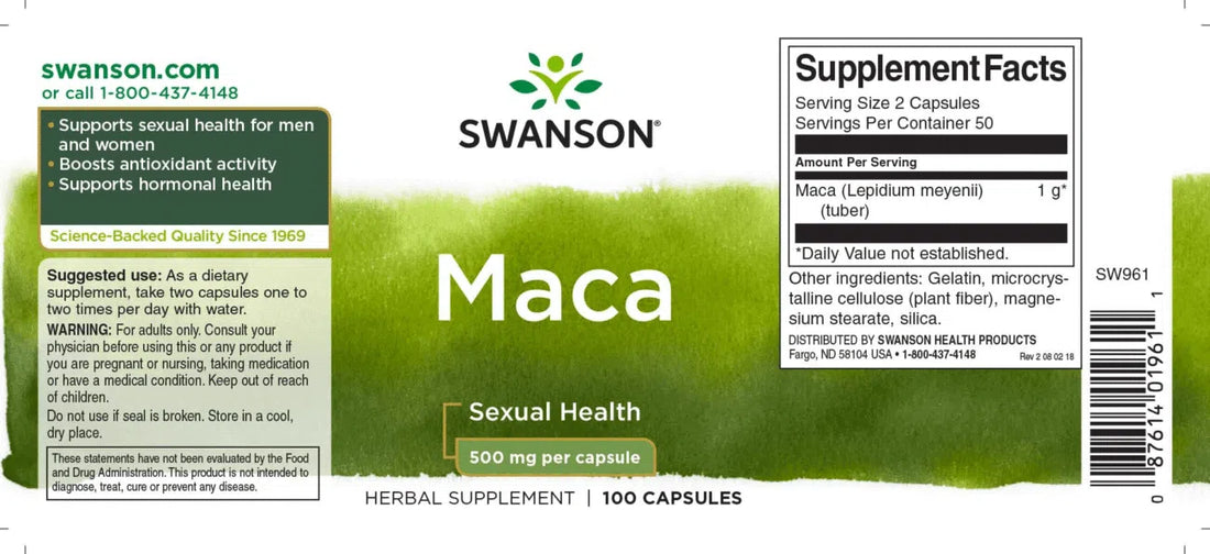 Swanson MACA 500mg - 100db