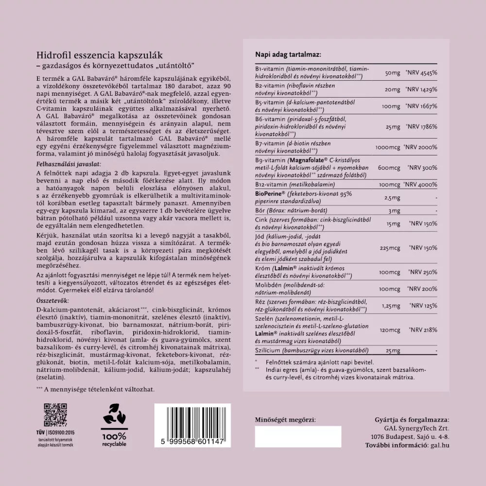 GAL Babaváró utántöltő kapszulák babatervezéshez és várandóssághoz