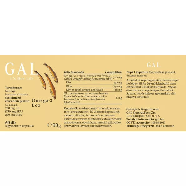 GAL Omega-3 Eco kapszula terhesség alatt DHA pótlásra orvosi egyeztetéssel