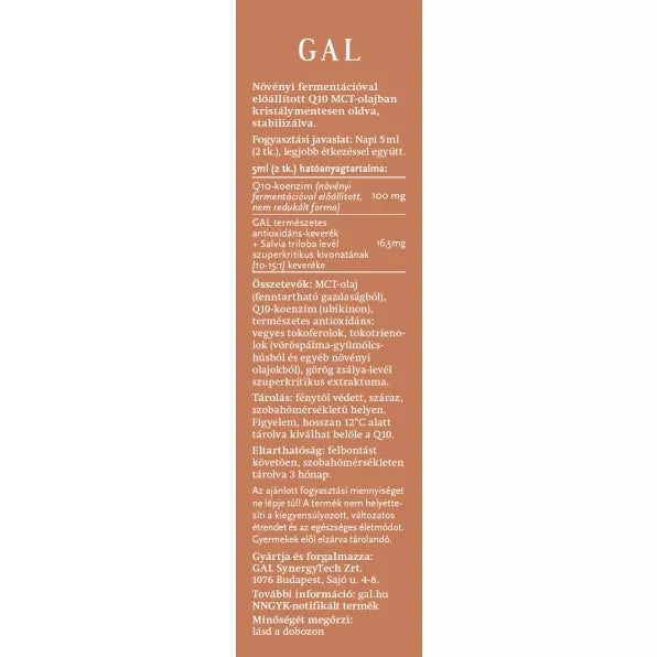 GAL Q10 MCT-vel kombinálva jobb hasznosulásért és energiaszintért