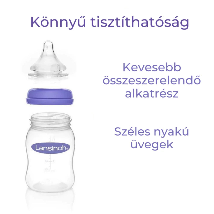 Lansinoh 2 fázisú kompakt elektromos mellszívó + 160ml cumisüveg szettben