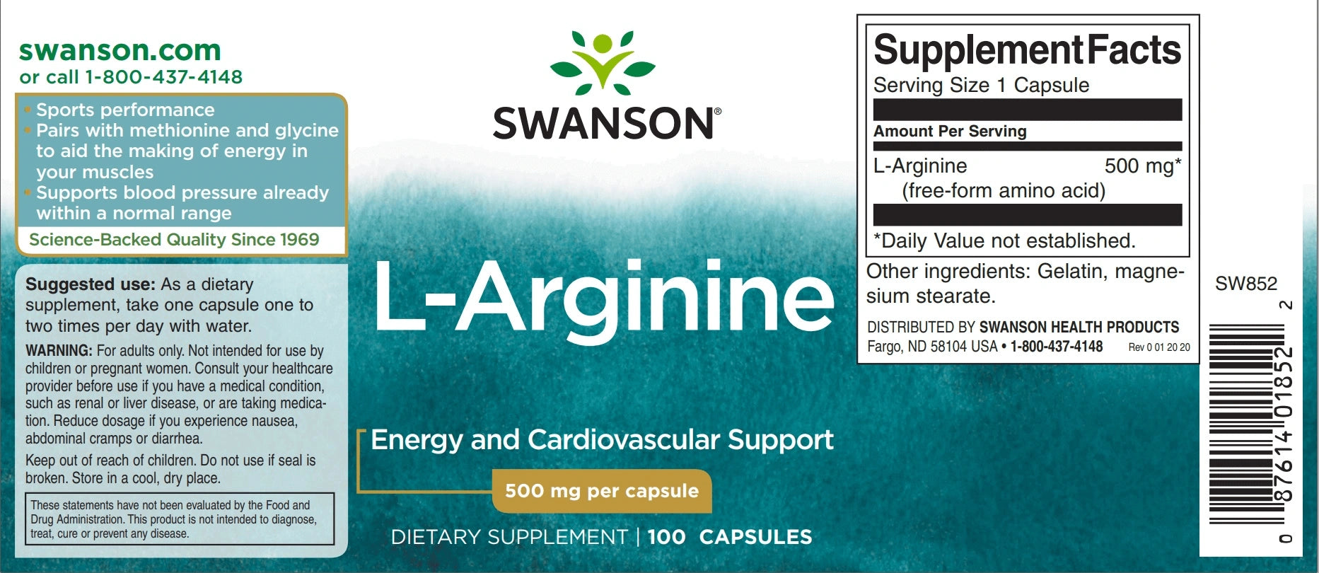 Swanson L-Arginine vérkeringés javításra