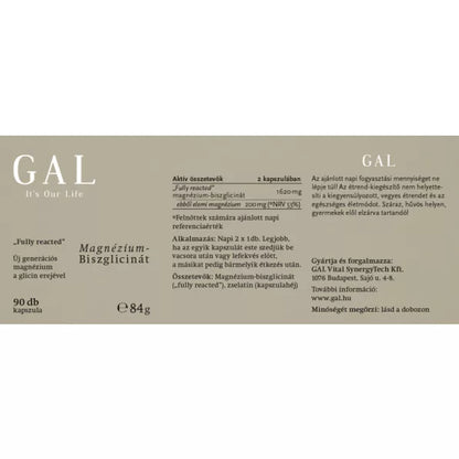 GAL magnézium-biszglicinát szerves forma érzékeny gyomrúaknak is