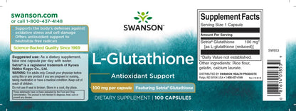 Swanson glutathion erős antioxidáns hatás