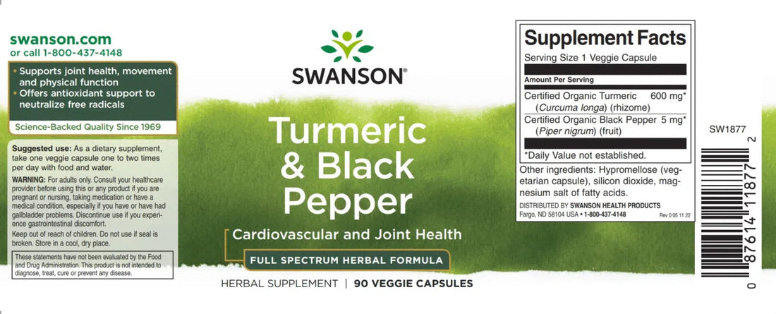 Swanson kurkuma feketeborsal kismamáknak 90 kapszula