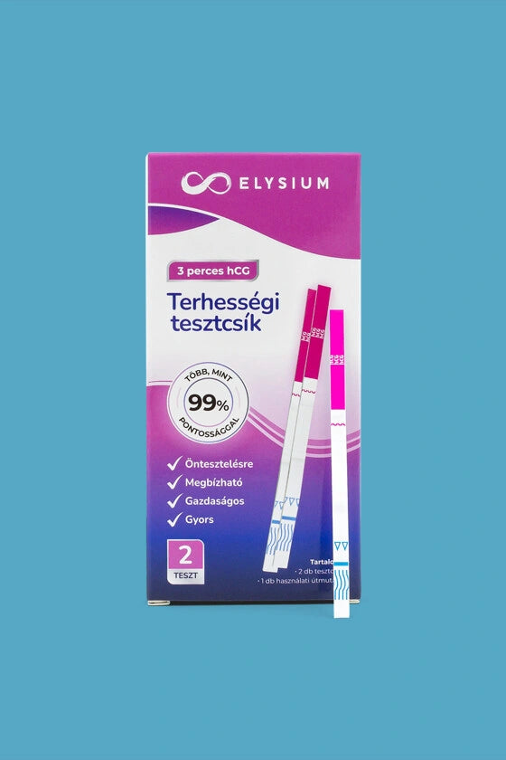 Gyors terhességi tesztcsík Elysium 20 mIU/ml 2 db otthoni használatra